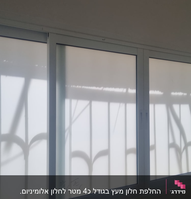 חלונות אלומיניום עם זכוכית חלבית